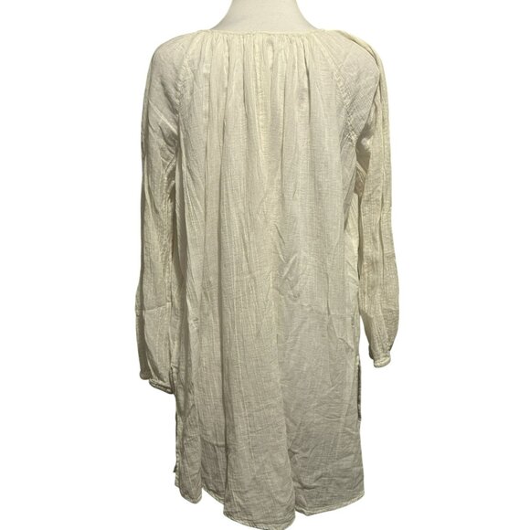 Aerie Oversized Cotton Gauze Button Down Full Sleeve Neutral Shirt Sz M Boho - Picture 4 of 6